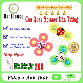 Bộ 3 đồ chơi con quay chong chóng spinner dán tường hình côn trùng vui nhộn cho bé - Hani House Store