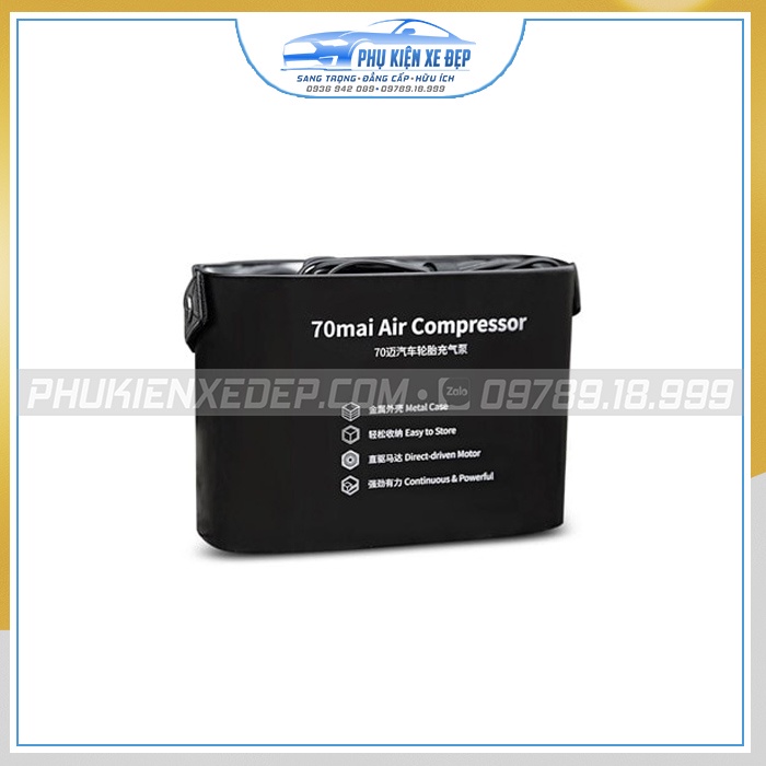 Bơm lốp xe ô tô ⚡HÀNG HOT⚡ mini Xiaomi 70mai Air Compressor, Máy Bơm Hơi Ô Tô