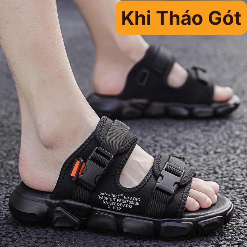 Sandal Nam 2 quai Độn Đế OFF1982 Cao Cấp, Dép quai hậu học sinh siêu chất