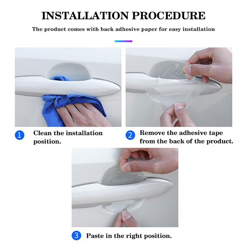 Miếng Dán Bảo Vệ Tay Nắm Cửa Xe Hơi Tesla Model 3 Chống Trầy Xước Chống Thấm Nước Trong Suốt