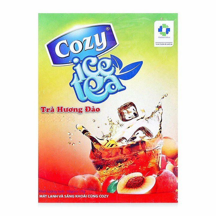 Trà COZY ICE TEA hương đào dạng gói hòa tan