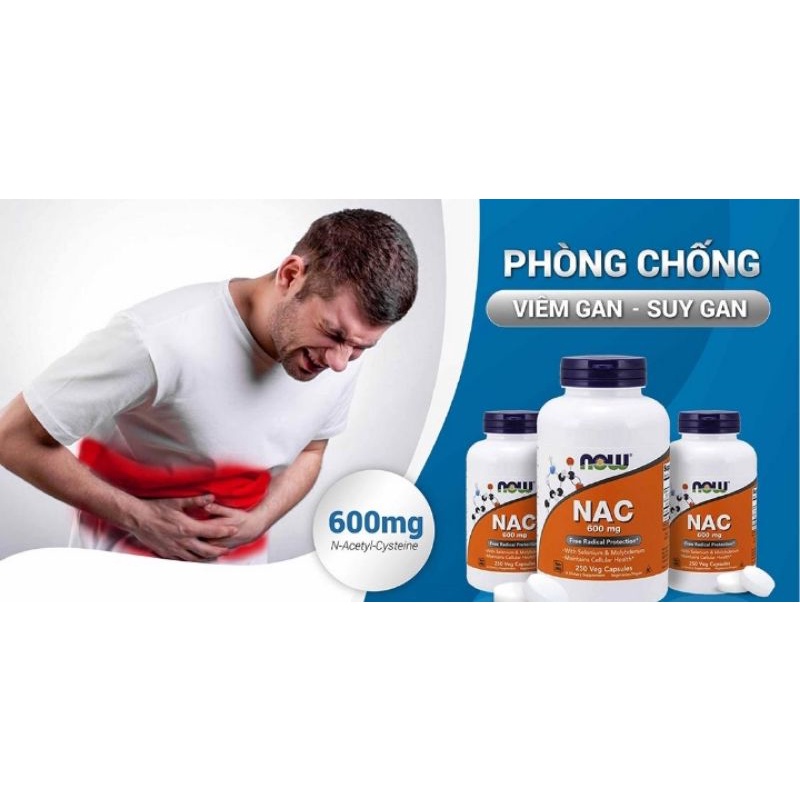 [Giá hủy diệt] [FreeShip] Thực Phẩm Giải Độc Gan Mát Gan NOW NAC 1000MG 120 Viên tại WHEYSINHVIEN.COM