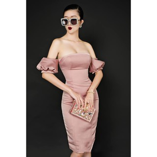 Đầm ôm body kiểu cúp ngực tay phồng