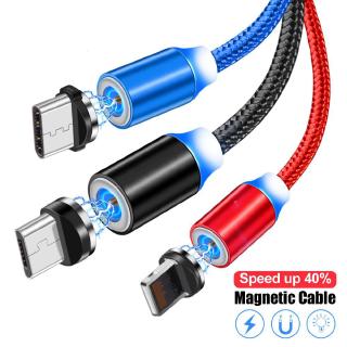 Ready Stock 2.4A Quick charge USB Magnetic Charger Cable USB TypeC iPhone Micro Android IOS Cable
