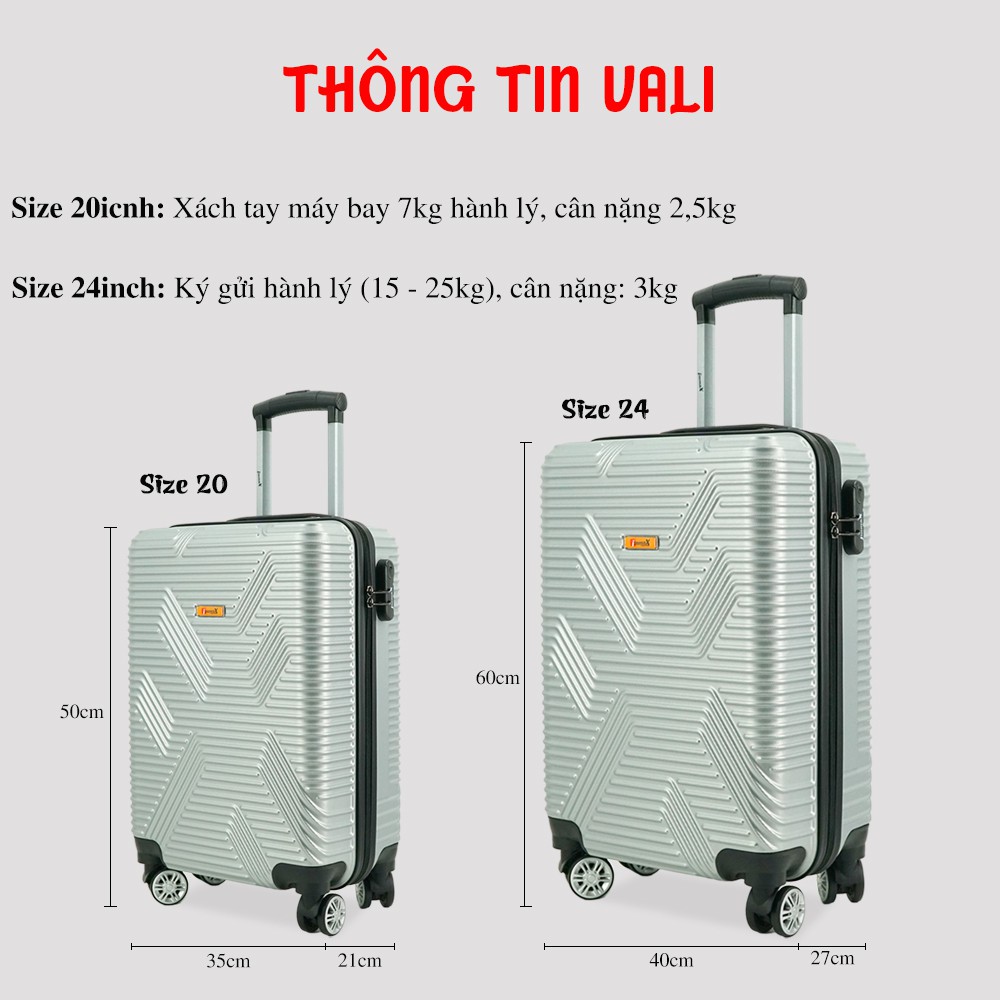 Vali nhựa kéo size ký gửi hành lý 24inch i'mmaX X11