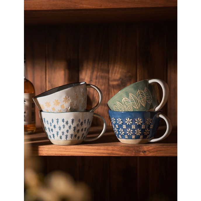 Cốc sứ họa tiết Vintage Nhật