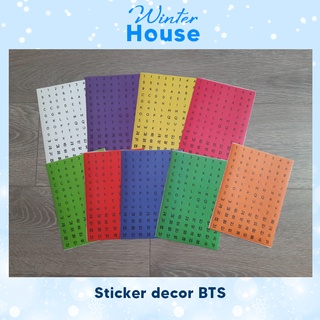 Hình dán sticker bảng trang trí chữ và số toploader polaroid BTS