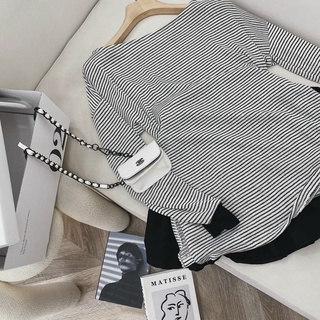 SET PULL SỌC + CHÂN VÁY ĐEN