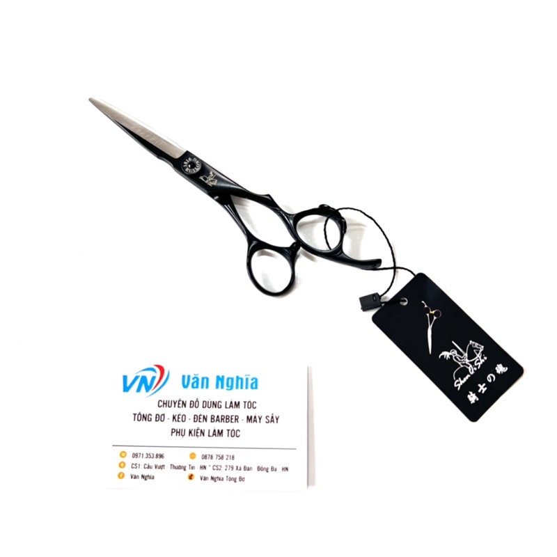 Kéo cắt tóc chiến binh chính hãng size 6.0 màu đen bảo hành 6 tháng