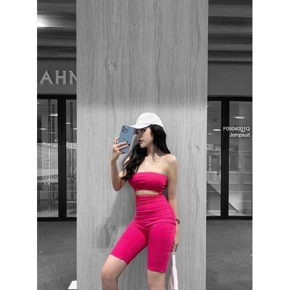 Jumpsuits trơn hở bụng