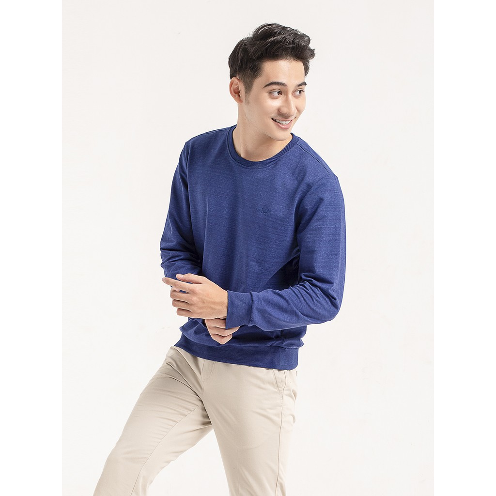 Áo thu đông cho nam ARISTINO cổ tròn, bo tay, bo gấu bằng vải dệt rib khỏe khoắn - ASW002W9 | BigBuy360 - bigbuy360.vn