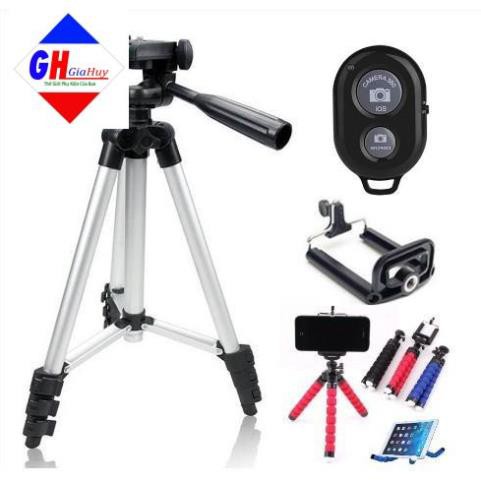 Bộ 1 Tripod TF-3110 Kèm 1 Kẹp Điện Thoại Và 1 Remote (Tặng Giá Đỡ Bạch Tuộc Đa Năng)