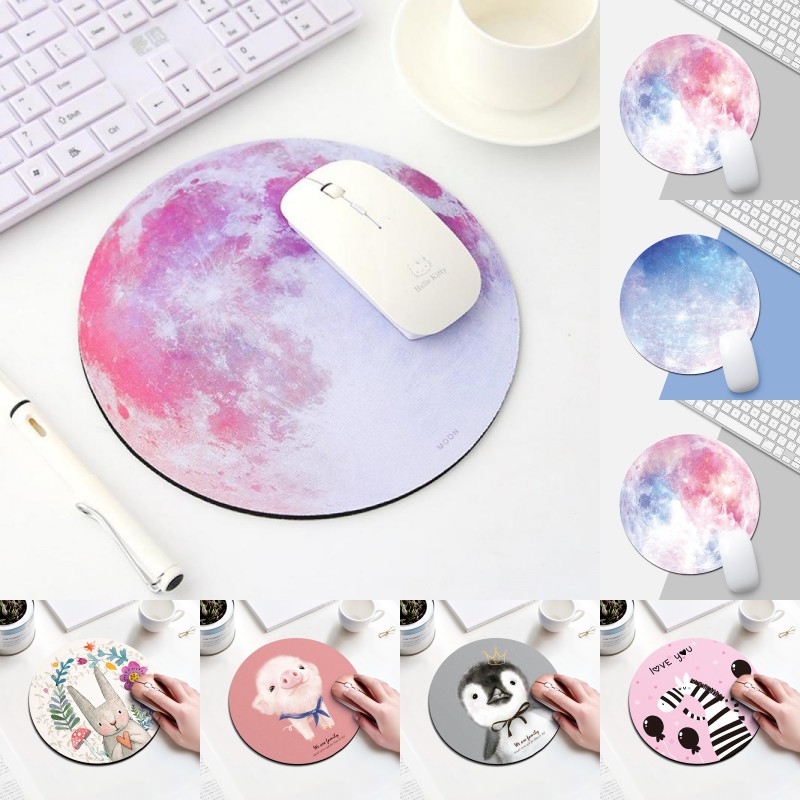 ♔P&amp;M♚ Cute Mousepads Computer Mouse Padding Thick Rubber Cartoon Round Animal Penguin Mouse Pads 20CM