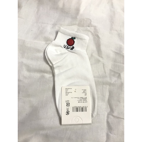 Tất Trắng Hình Hoa Qủa Nữ,Nam Chất Không Xù,Thấm Hút Mồ Hôi Phong Cách Hàn Quốc Năm 2022