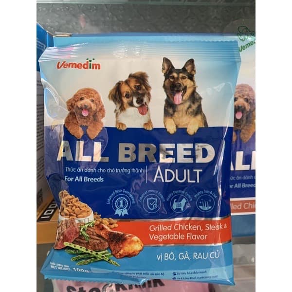 Hạt thức ăn cho chó ALL BREED ADULT vị bò, gà, rau củ