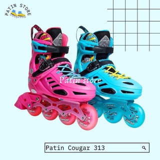 Giày patin trẻ em Cougar 313, giày patin 8 bánh đèn led tặng bảo hộ