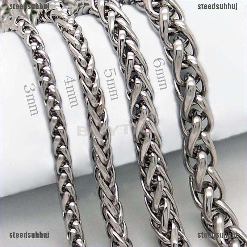 Dây Chuyền Inox Mạ Bạc Thời Trang Cho Nam 3 / 4 / 5 / 6MM