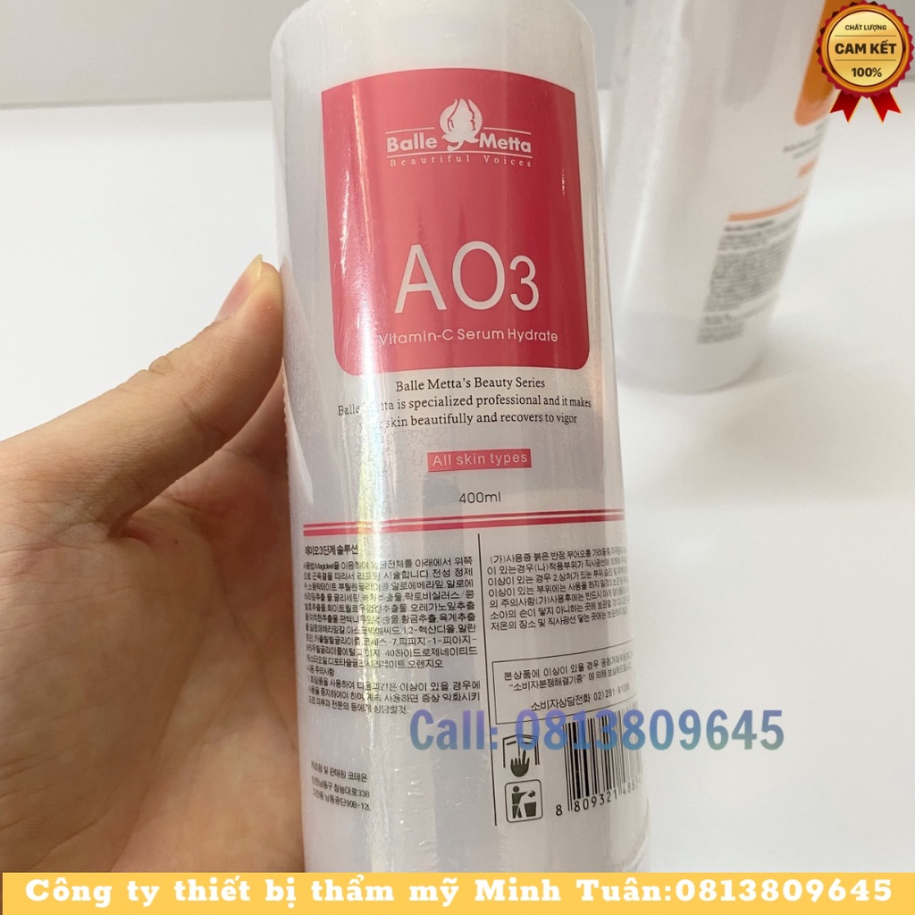 Dung Dịch Aqua Làm Sạch Da Chuyên Sâu 400ml dành cho máy Hút Mụn Và Phun Sương