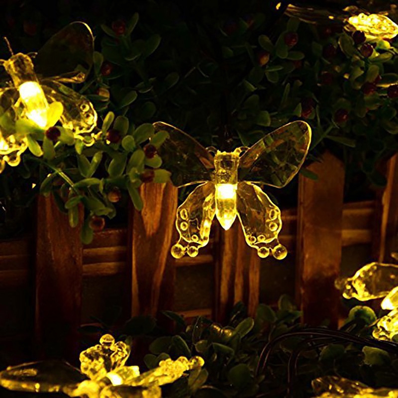 Dây đèn LED 20 bóng vỏ đèn hình bươm bướm dài 4.8 mét tiện dụng