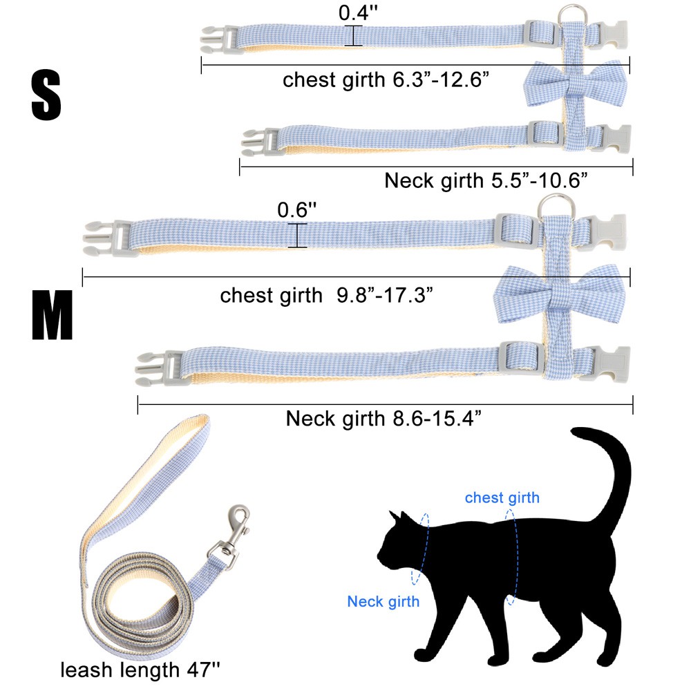 1 Bộ Yếm Và Dây Dắt Mèo Đi Dạo Nhiều Màu
