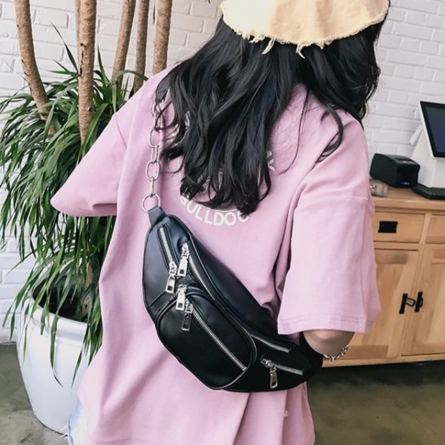 Túi đeo hông, túi chéo da Hàn Quốc kiêm túi bao tử  - Theloan TLTH00075q