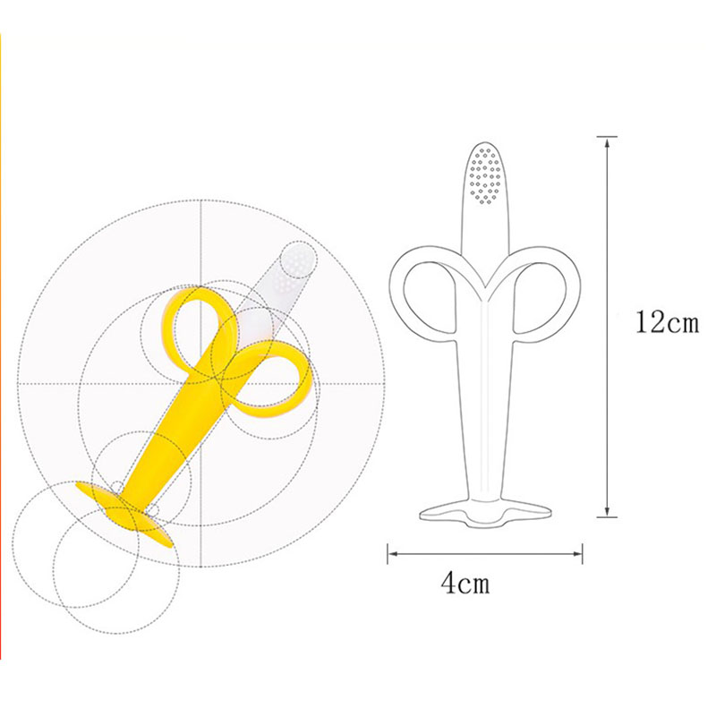 Bàn chải đánh răng bằng silicon cấp thực phẩm hình quả chuối độc đáo cho bé