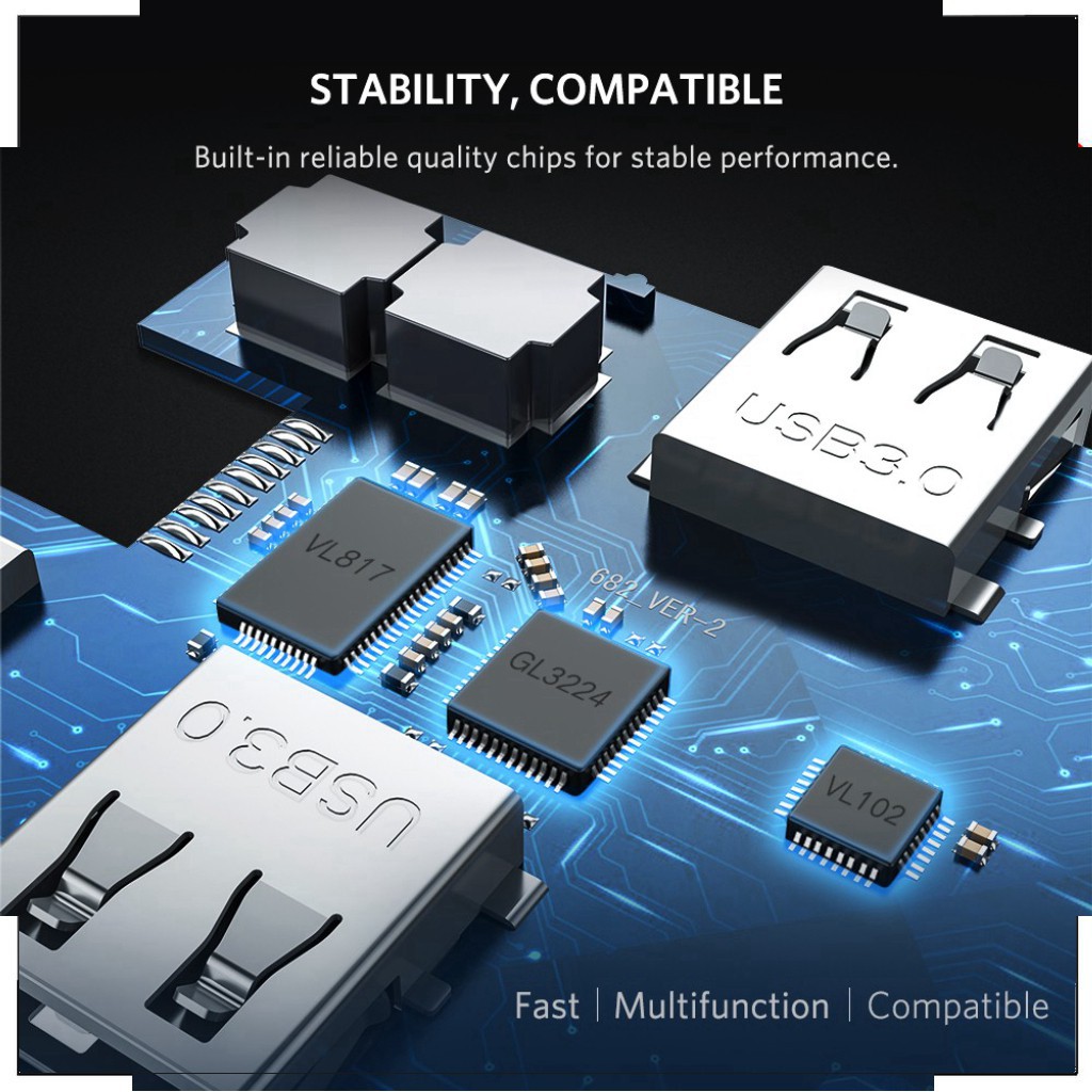 NeW -  Cáp USB type-C to HDMI/USB 3.0/SD/TF/Lan Ugreen 50538 - macbookstore9 -LT