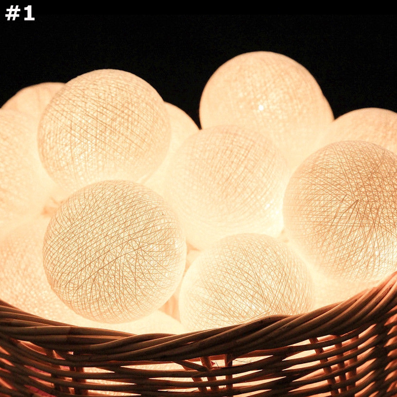 Dây đèn LED 20 bóng cotton dùng trang trí tiệc