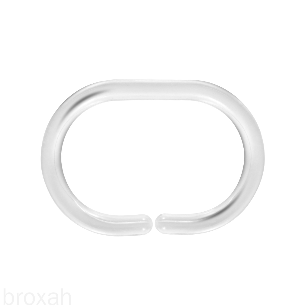 24pcs 360 Degree Twistable Shower Curtain Ring Plastic C-shaped Hook Transparent Bathing Accessory broxah
