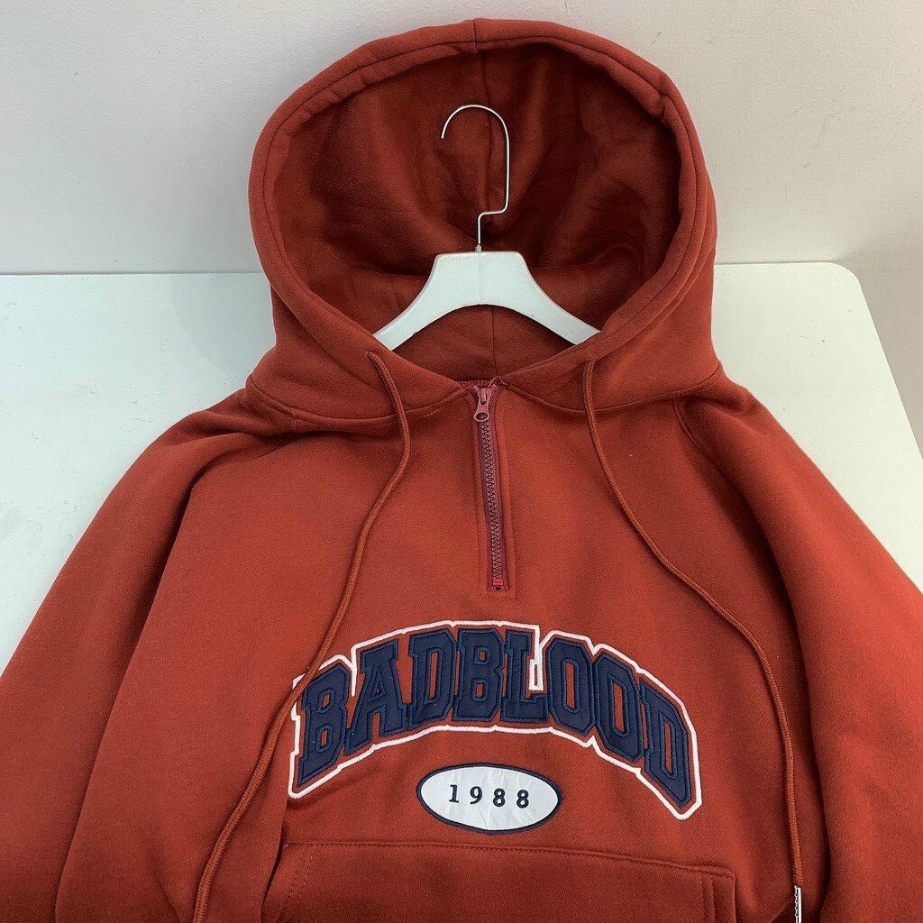 Áo Khoác Hoodie & Sweater Nam Nữ , Áo Khoác Nỉ Họa Tiết Chữ Thêu BADBLOOD Thiết Kế Dây Kéo Cổ Có Nón 2 Lớp Chất Nỉ Cao C