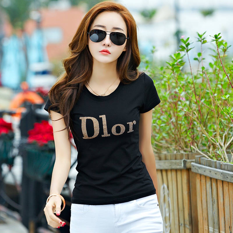 áo phông nữ Áo Thun Tay Ngắn Dáng Ôm Phong Cách Hàn Quốc Thời Trang Mùa Hè Cho Nữ