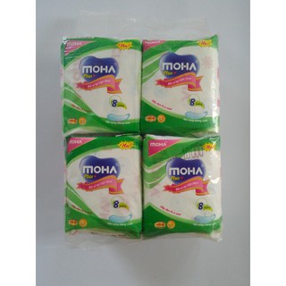 Combo 8 gói băng vệ sinh Moha Plus siêu mỏng không cánh