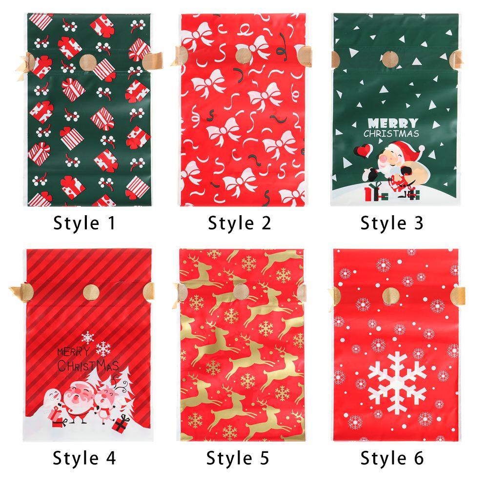 Set 50 Túi Đựng Bánh Quy Trang Trí Giáng Sinh Năm Mới