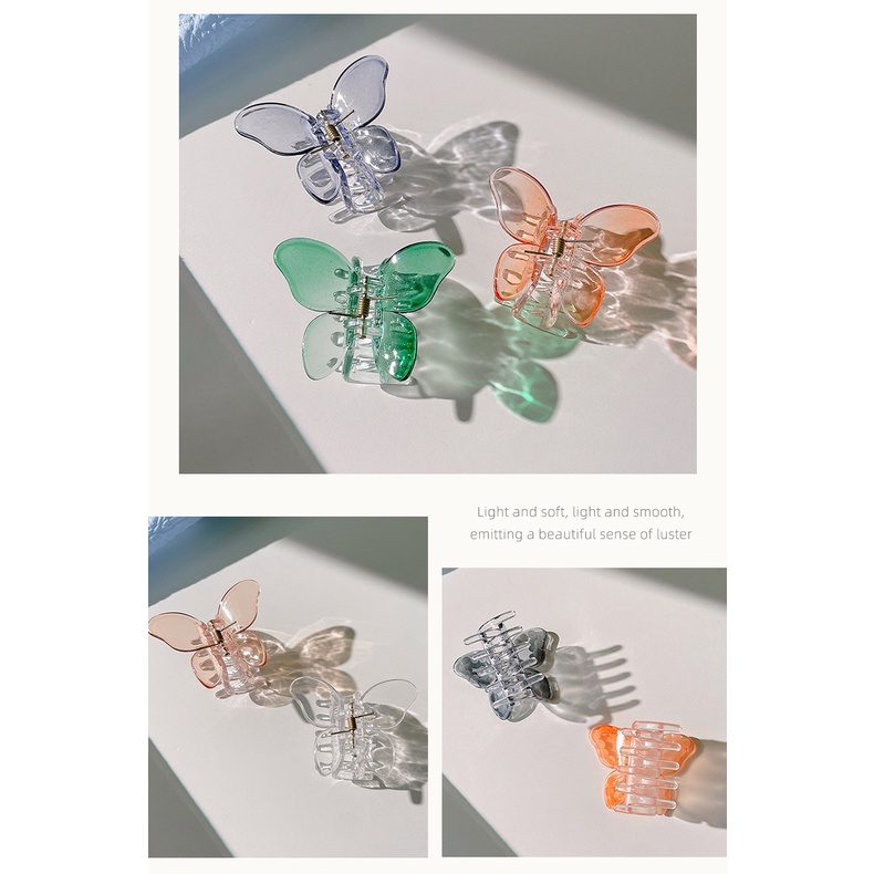 Kẹp tóc càng cua trong suốt hình bướm phong cách Hàn Quốc dành cho nữ