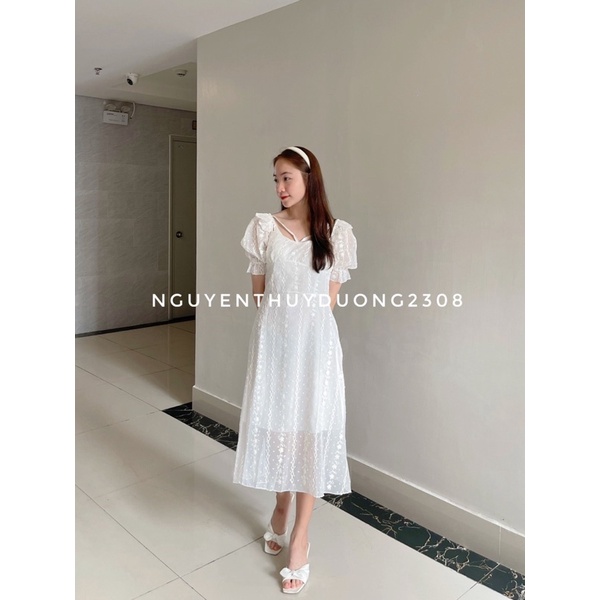 VÁY REN THÊU HOA NỔI DÂY CỔ TIỂU THƯ “SALI DRESS”