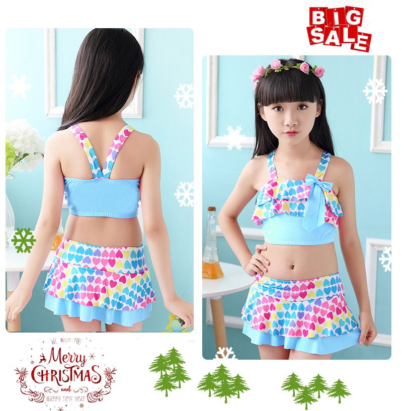 {SUSAM STORE} BỘ ĐỒ BƠI BÉ GÁI HOÀNG GIA CAO CẤP, HỌA TIẾT TRÁI TIM CỰC ĐẸP, SIZE CHUẨN TỪ S ĐẾN 3XL