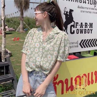 Áo sơ mi hoa cúc cổ vec COH0620