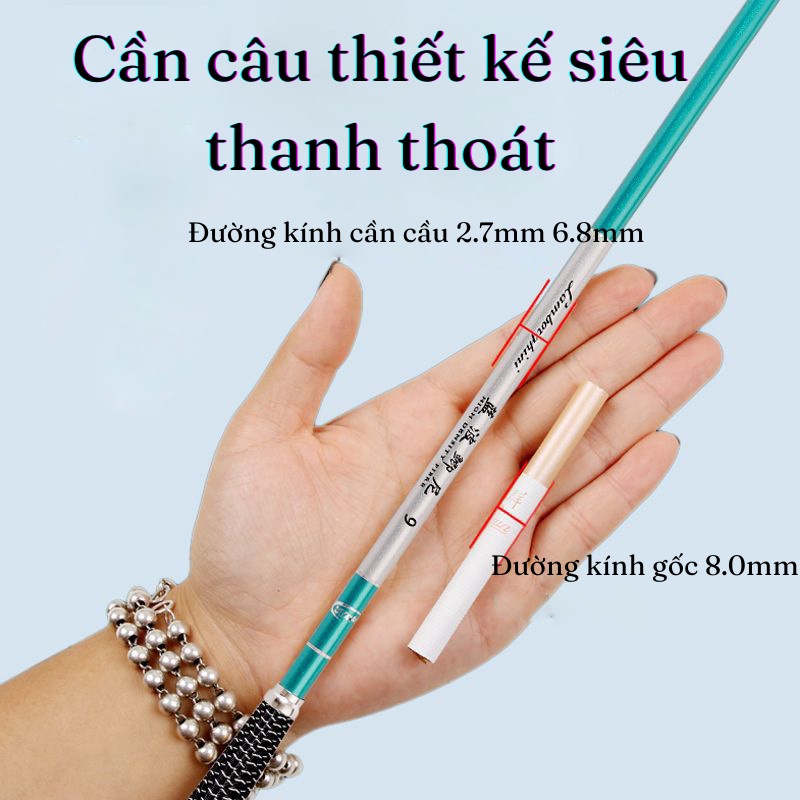 Cần Câu Đài cao cấp Lục Dã Vương 4h ,siêu nhẹ ,  Phân Bố Lực 28 , đầu xoay 360 độ