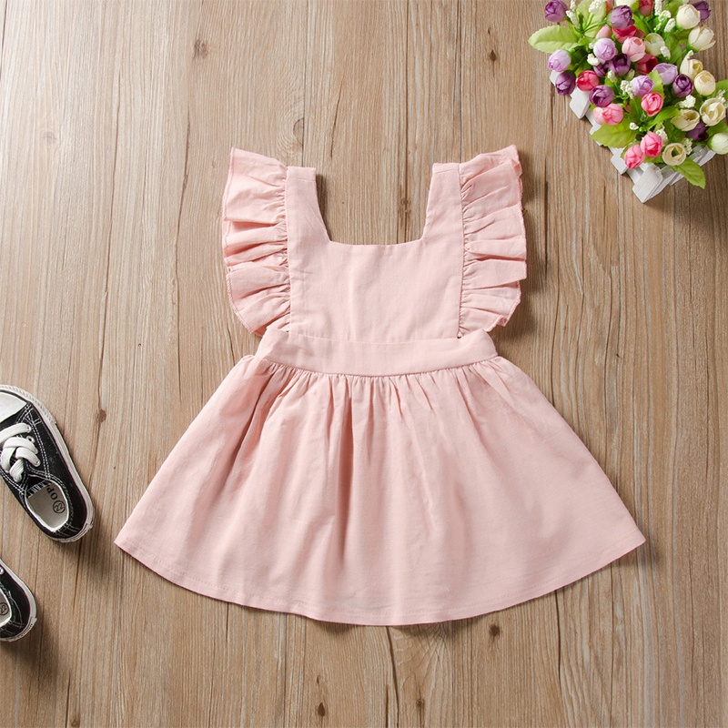 sling Dress Girl Váy babygirl Váy em bé Pink Princess trẻ em Sinh nhật Set Cute Korean Macaron Boutique AKKU