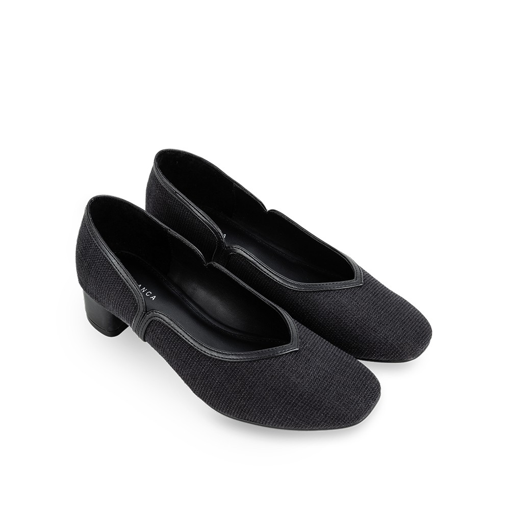 Giày cao gót mũi vuông phối vải tweed - Sablanca 5050BV0012