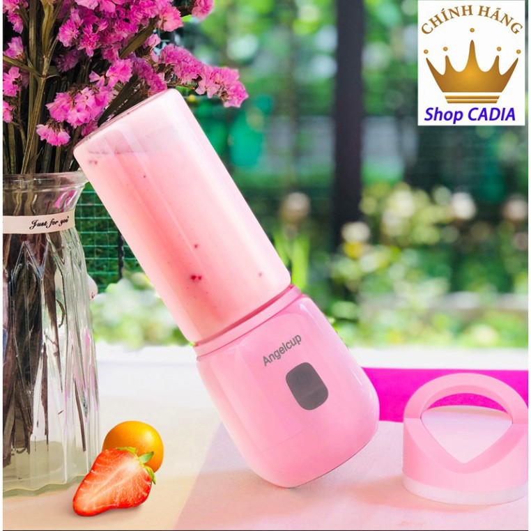 Máy xay sinh tố cầm tay bình thủy tinh 6 lưỡi sạc pin kèm dây sạc