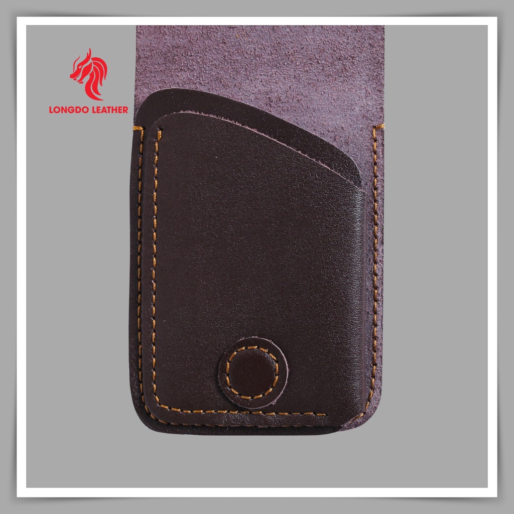 Ví sen 3 giảm giá da bò thật - Bảo hành 5 năm - Hàng chính hãng thương hiệu Longdo Leather