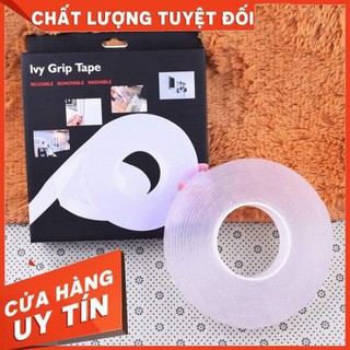 Cuộn băng dính 2 mặt đa năng trong suốt 5m siêu chắc chắn