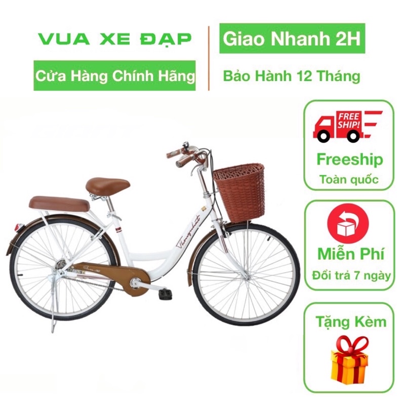 Xe Đạp Mini Nữ Thống Nhất New Đủ 5 Màu - Size 24/26 inch