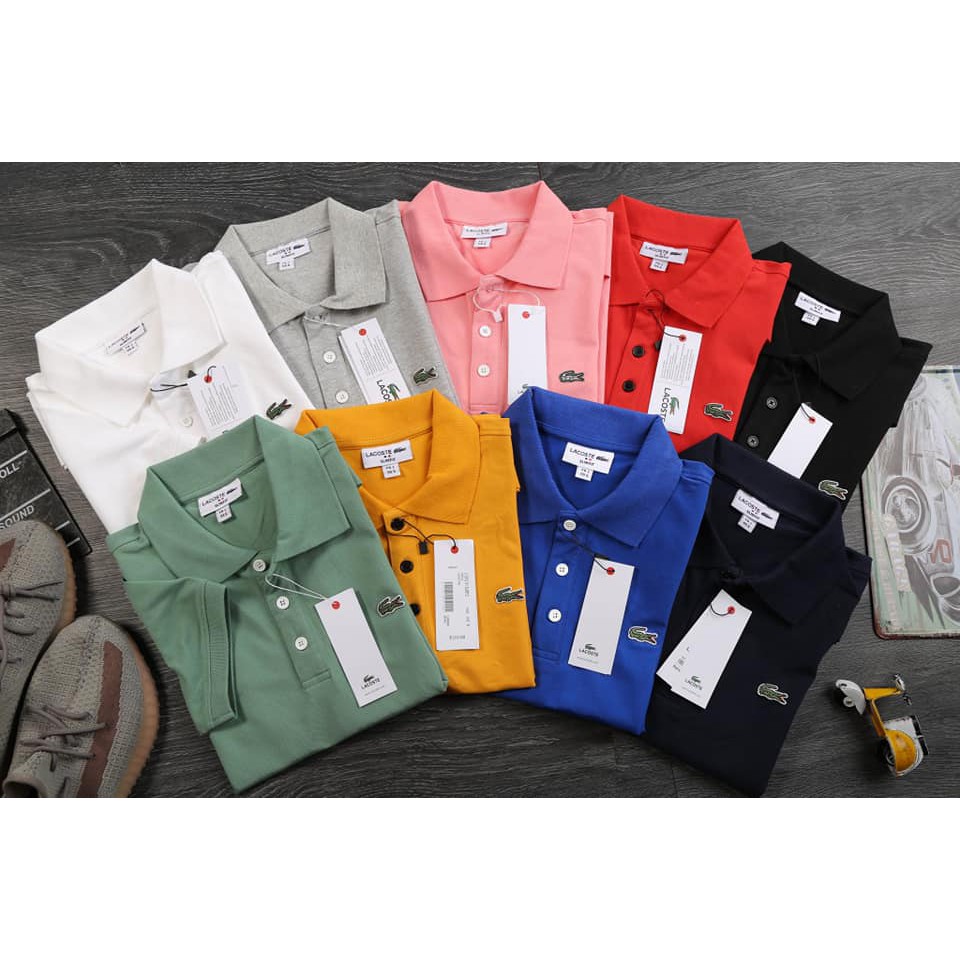 Aó polo lacoste trơn slimfit Made in cambodia