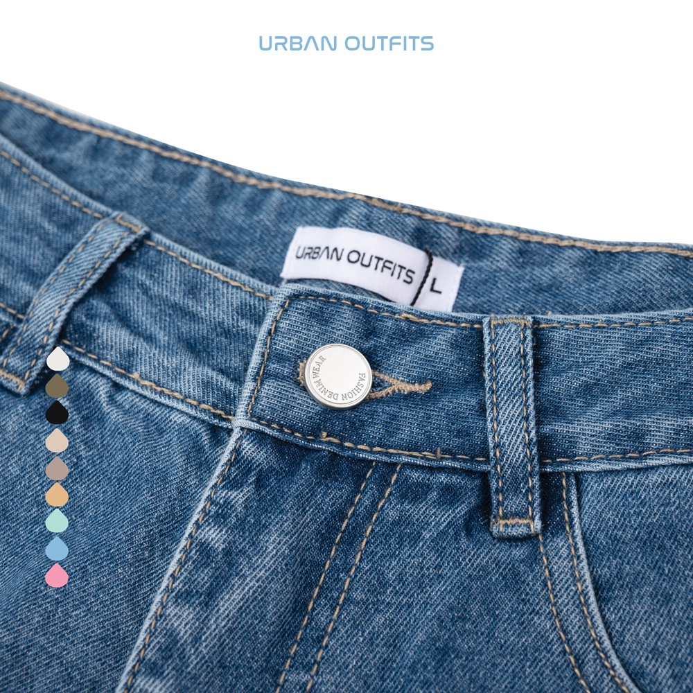 Quần Short Jean Nữ QJR105 Eo 60-70 URBAN OUTFITS Dáng Regular Chất Vải Denim Wash Kỹ Không Loang Màu