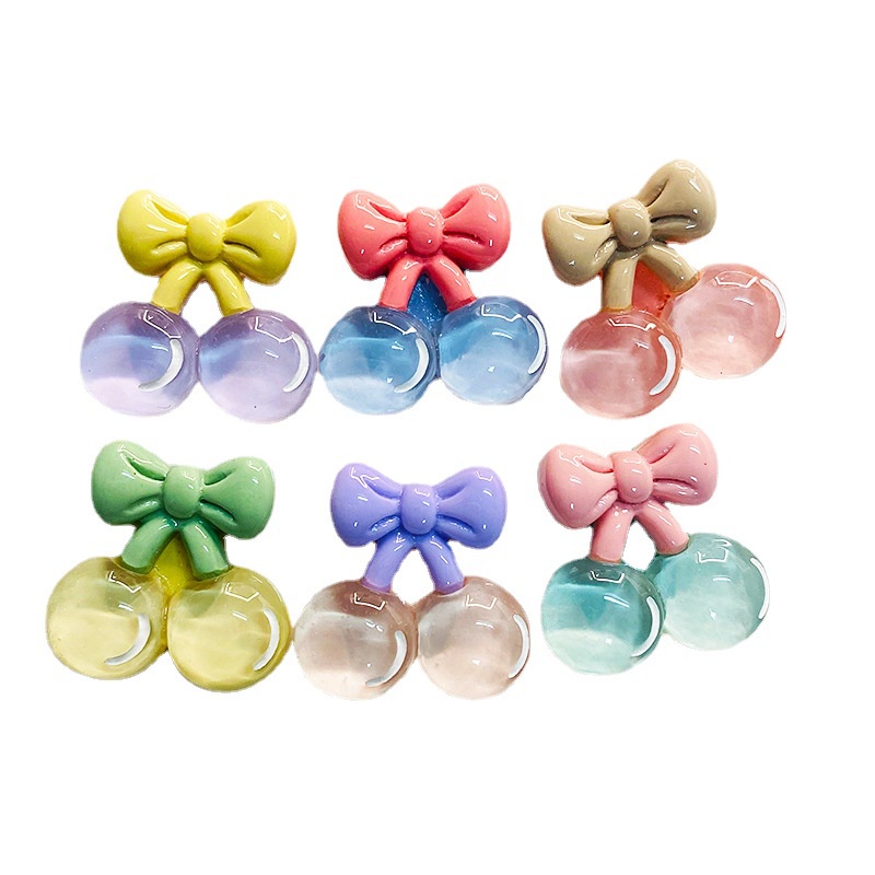 Bộ 10 Nơ Nhựa Trong Suốt 3D Dán Trang Trí Bình Nước/Kẹp Tóc/Điện Thoại DIY