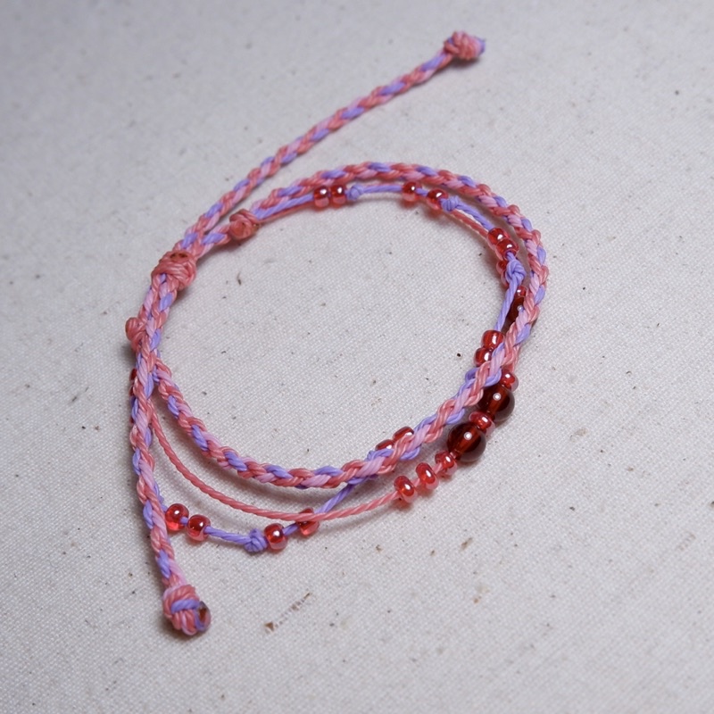❤️ POTION ❤️ - Vòng thắt dây handmade kết hợp với hạt tông đỏ