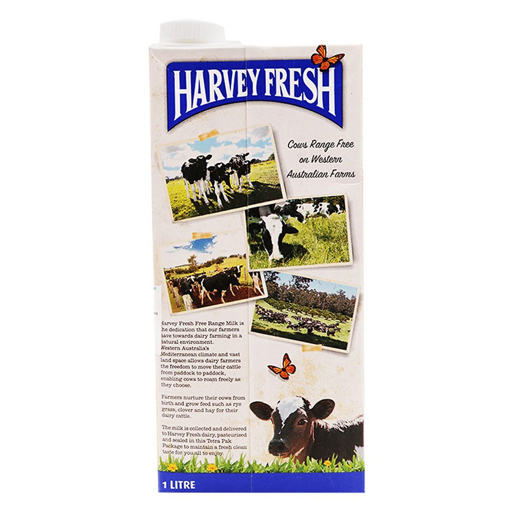 Sữa Tươi Tiệt Trùng Nguyên Kem Harvey Fresh 1L (Úc) - Date: 28/09/2023