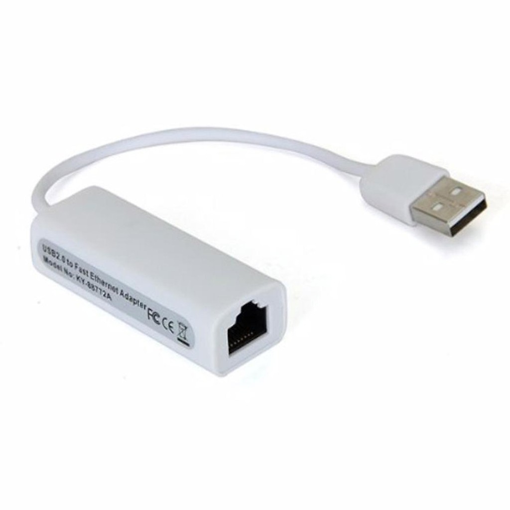 Bộ chuyển đổi USB ra LAN RJ45 (Trắng) USB 2.0 to fast Ethernet